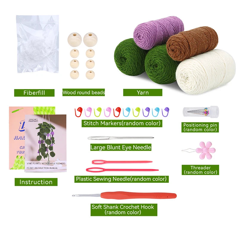 Häkel-Hängepflanzen-Kit mit einfacher Anleitung